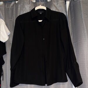 Halogen Black Button-Up Blouse